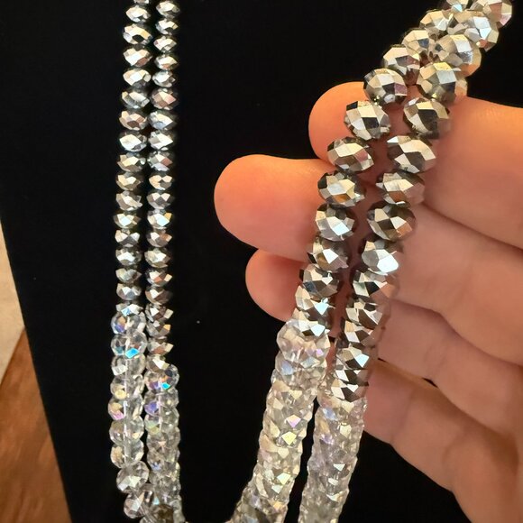 Anthropologie Opera-Length Double-Strand Crystal Necklace NWOT 20-22 inch - Picture 2 of 5